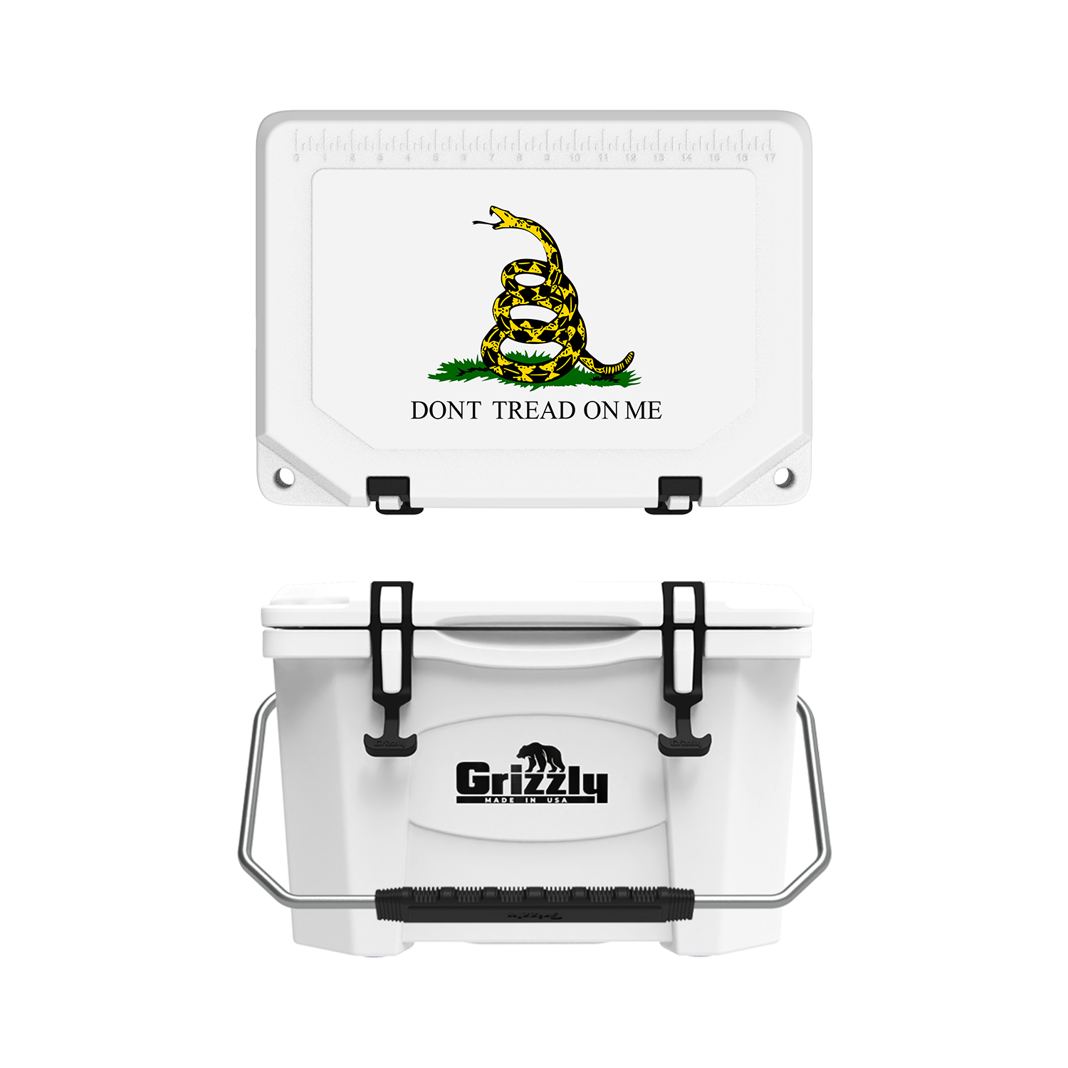 DONT TREAD ON ME Grizzly 20 - White – Grizzly Coolers DONT TREAD ON ME Grizzly 20 - White – Grizzly Coolers