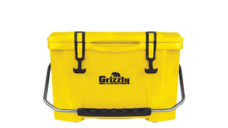 Grizzly Cooler with Iowa Hawkeyes adhesive lid graphic