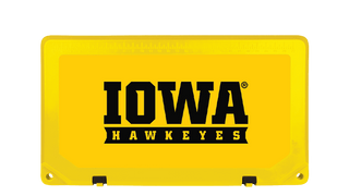 Grizzly Cooler with Iowa Hawkeyes adhesive lid graphic